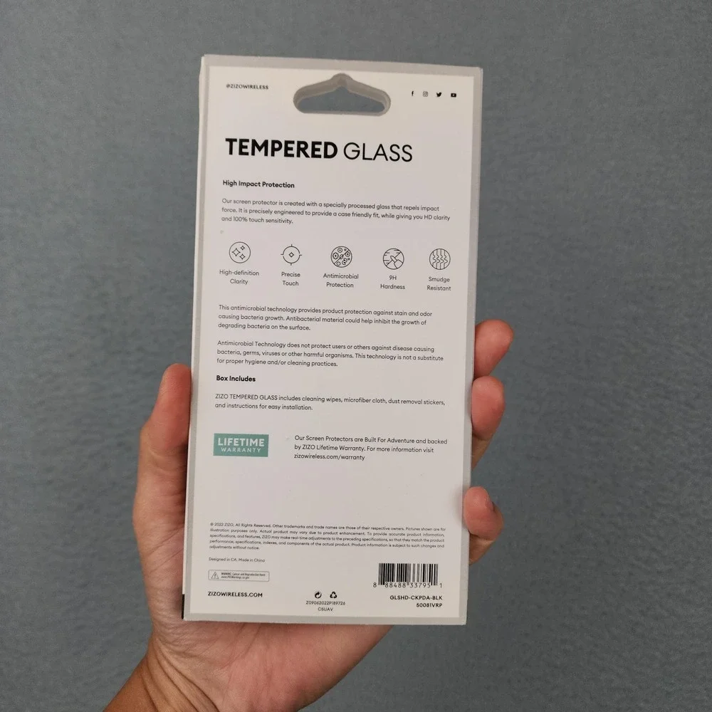 Zizo Tempered Glass Screen Protector Cricket Innovate E 5G Clear Antimicrobial